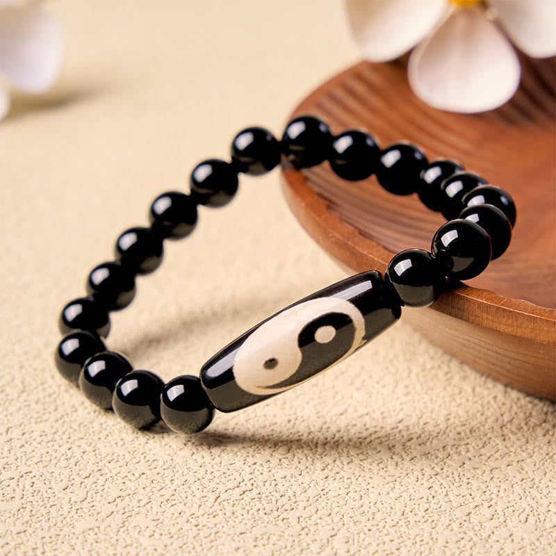 Buddha Stones Zwarte onyx Yin Yang Harmonie Armband - Yin Yang (Balans ♥ Harmonie) - image 0