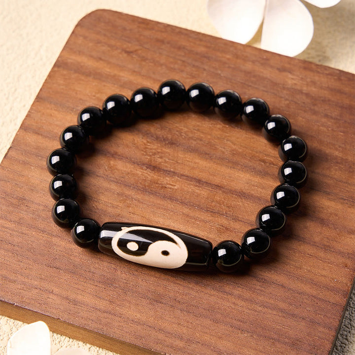 Buddha Stones Zwarte onyx Yin Yang Harmonie Armband - image 2