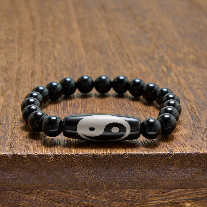 Buddha Stones Zwarte onyx Yin Yang Harmonie Armband - image 3