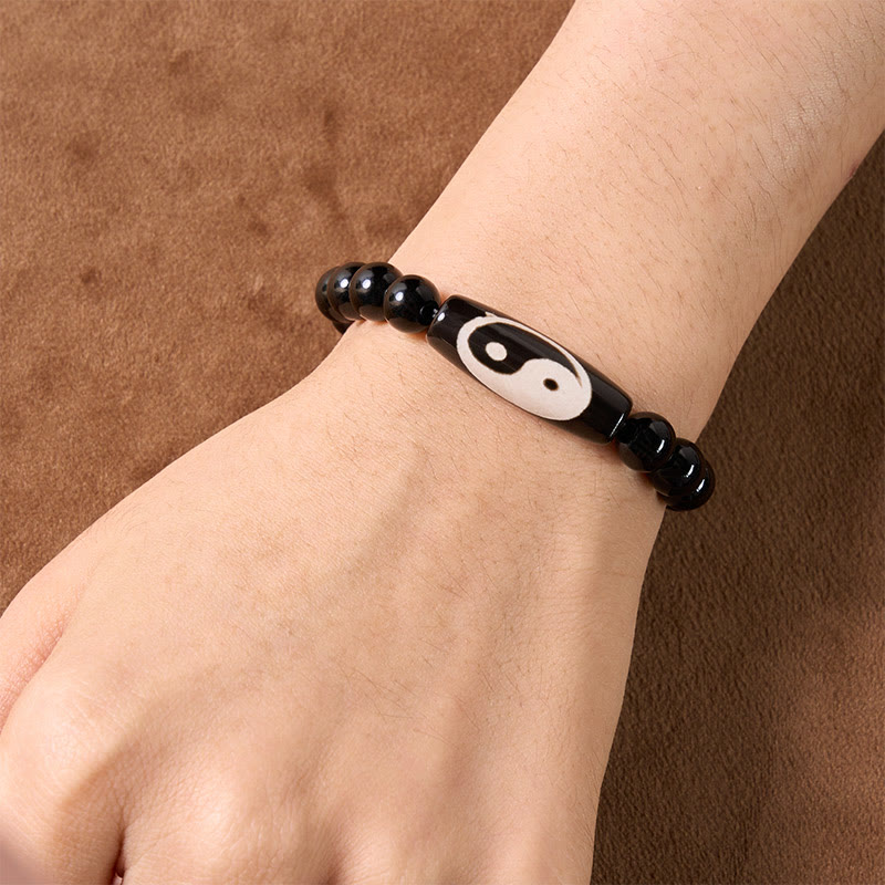 Buddha Stones Zwarte onyx Yin Yang Harmonie Armband - image 4