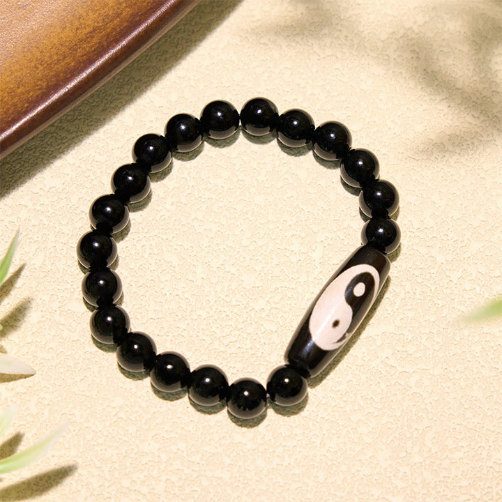 Buddha Stones Zwarte onyx Yin Yang Harmonie Armband - image 1