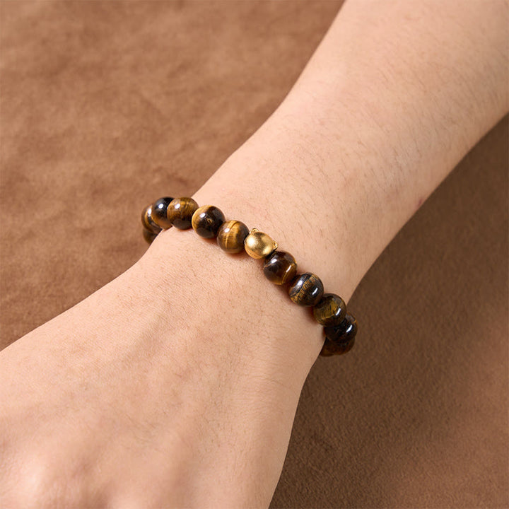 Buddha Stones Tijgeroog kattenkop koperen Armband - image 8