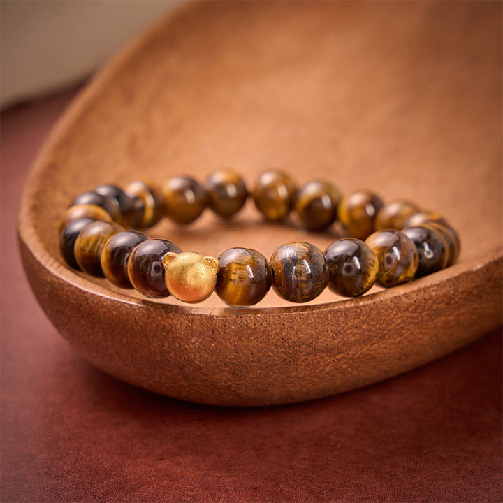 Buddha Stones Tijgeroog kattenkop koperen Armband - image 1