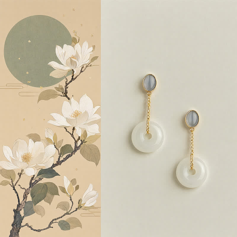 Buddha Stones Liuli Peace Buckle Tranquility Drop Oorbellen - Vredesgesp (koperen pinnen) - image 0