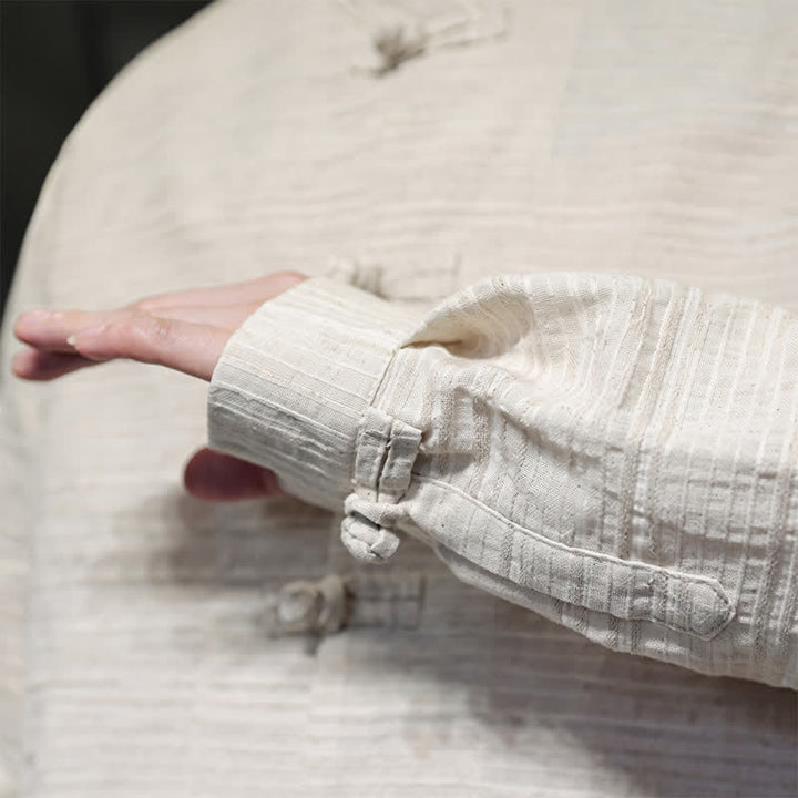 Buddha Stones Herfst Tang Style Vintage Frog Button Overhemden Heren Overhemd met Lange mouw - image 22