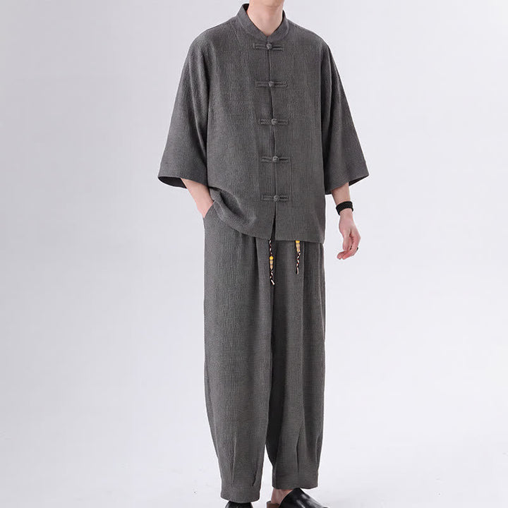 Buddha Stones Driekwart mouw en zakken, in Spring Tang-stijl. - Donkergrijs - US/UK/AU46, EU56 (5XL) - image 9