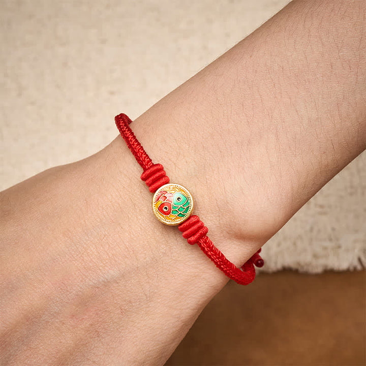 Buddha Stones Rode armband met dubbele koivissen, een Armband - image 4