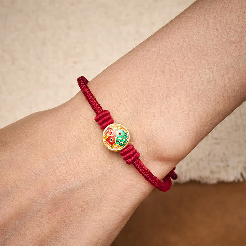 Buddha Stones Rode armband met dubbele koivissen, een Armband - image 12