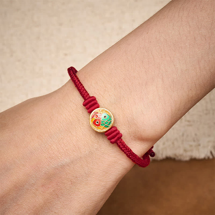 Buddha Stones Rode armband met dubbele koivissen, een Armband - image 12