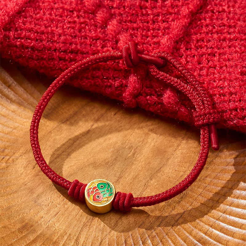 Buddha Stones Rode armband met dubbele koivissen, een Armband - image 11