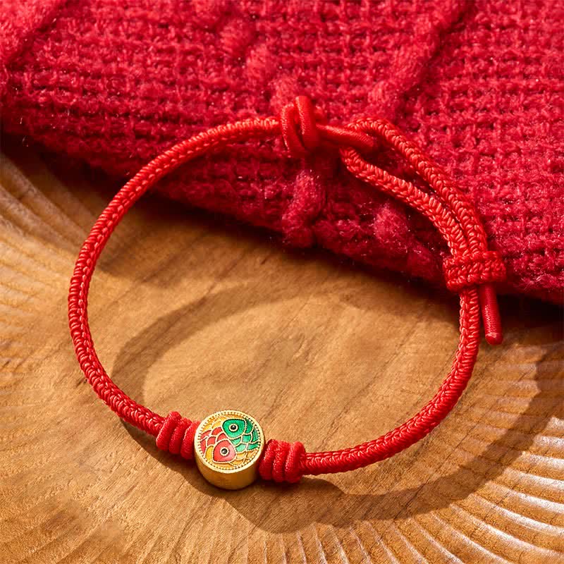 Buddha Stones Rode armband met dubbele koivissen, een Armband - image 3