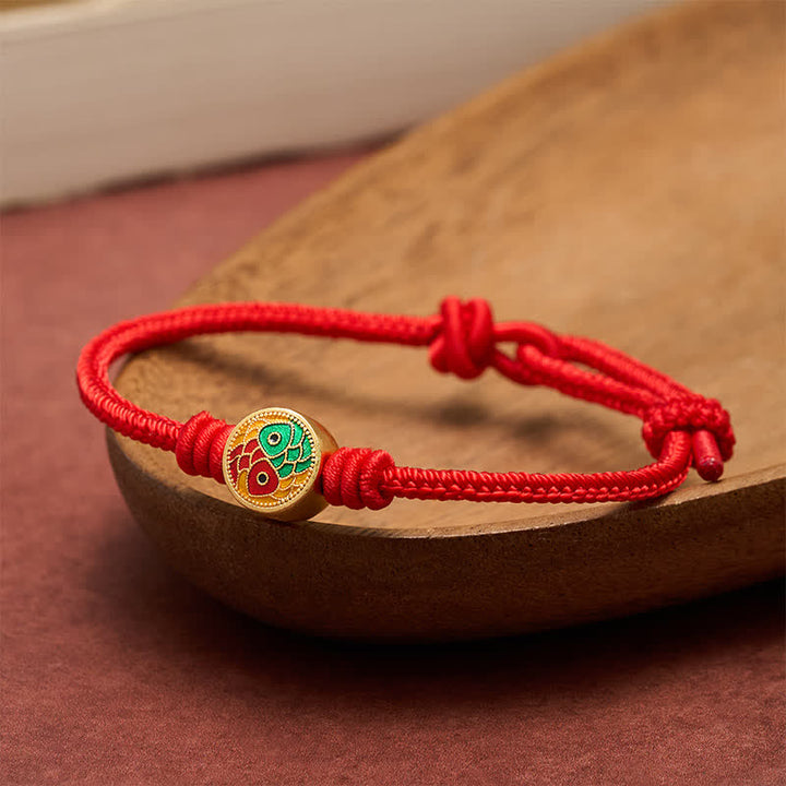 Buddha Stones Rode armband met dubbele koivissen, een Armband - image 1