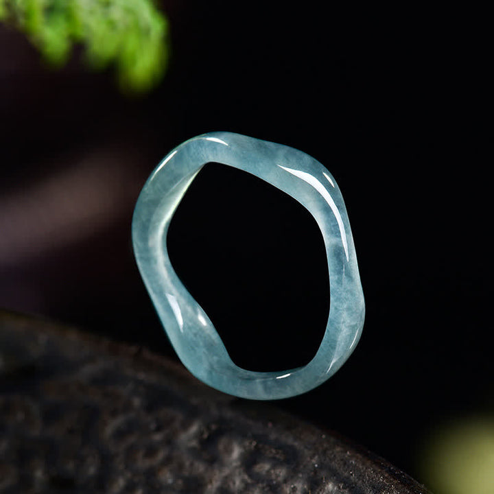 Buddha Stones Jade Geluk Onregelmatige Ring - image 1