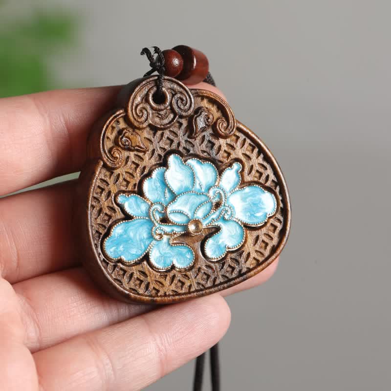 Buddha Stones Sappanwood Lotus Purity geëmailleerde gevlochten Ketting - Lotus (Verlichting ♥ Nieuwe Beginnen) - image 0