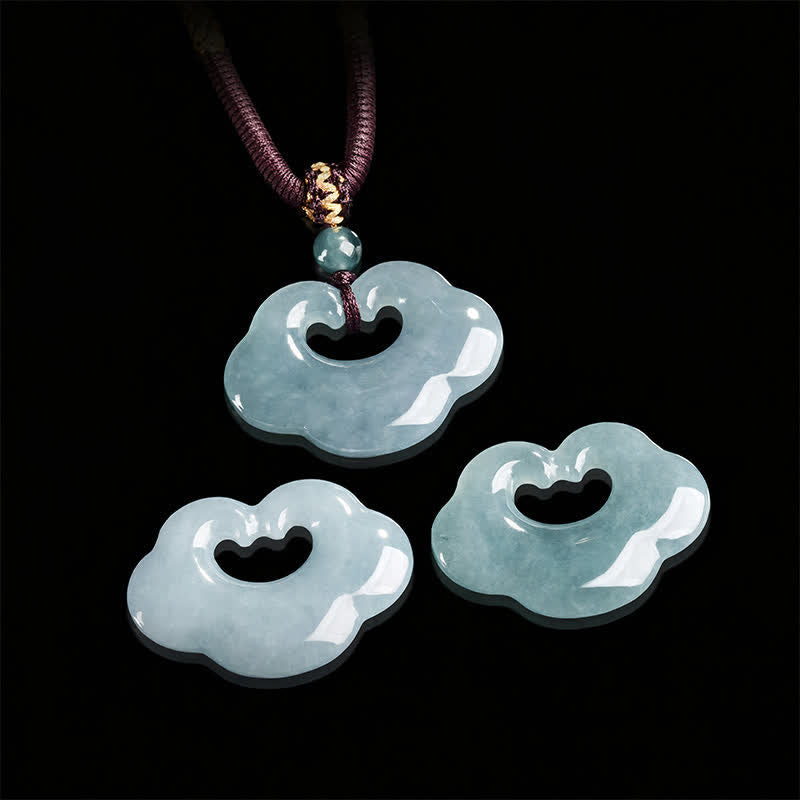 Buddha Stones Jade Ruyi Wolk Chinees Slot Gelukshanger Ketting - image 4