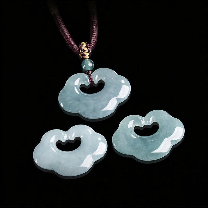 Buddha Stones Jade Ruyi Wolk Chinees Slot Gelukshanger Ketting - image 4