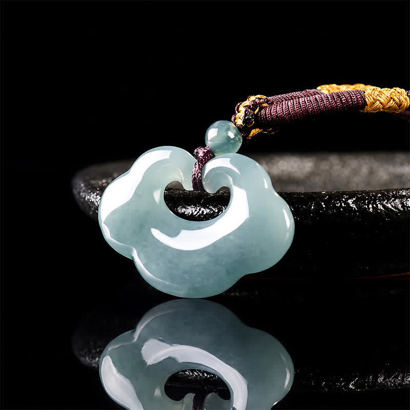 Buddha Stones Jade Ruyi Wolk Chinees Slot Gelukshanger Ketting - image 3