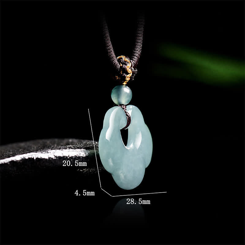 Buddha Stones Jade Ruyi Wolk Chinees Slot Gelukshanger Ketting - image 6