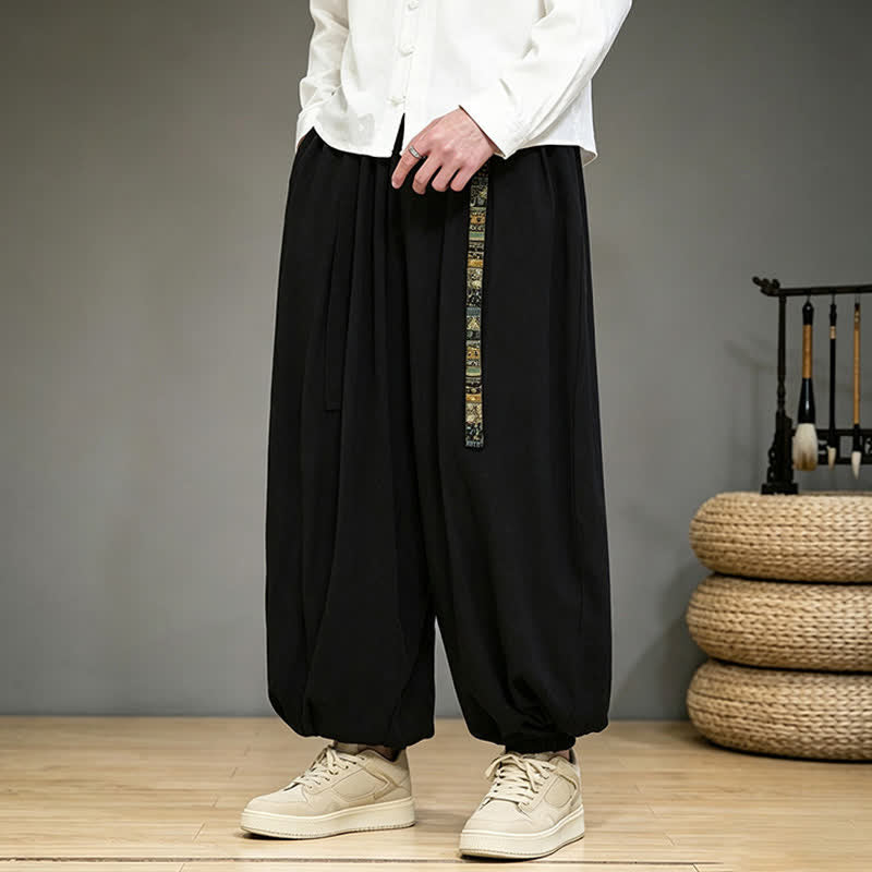 Buddha Stones Lente/zomer Chinese stijl effen Enkellengte heren harembroek met zakken - image 1
