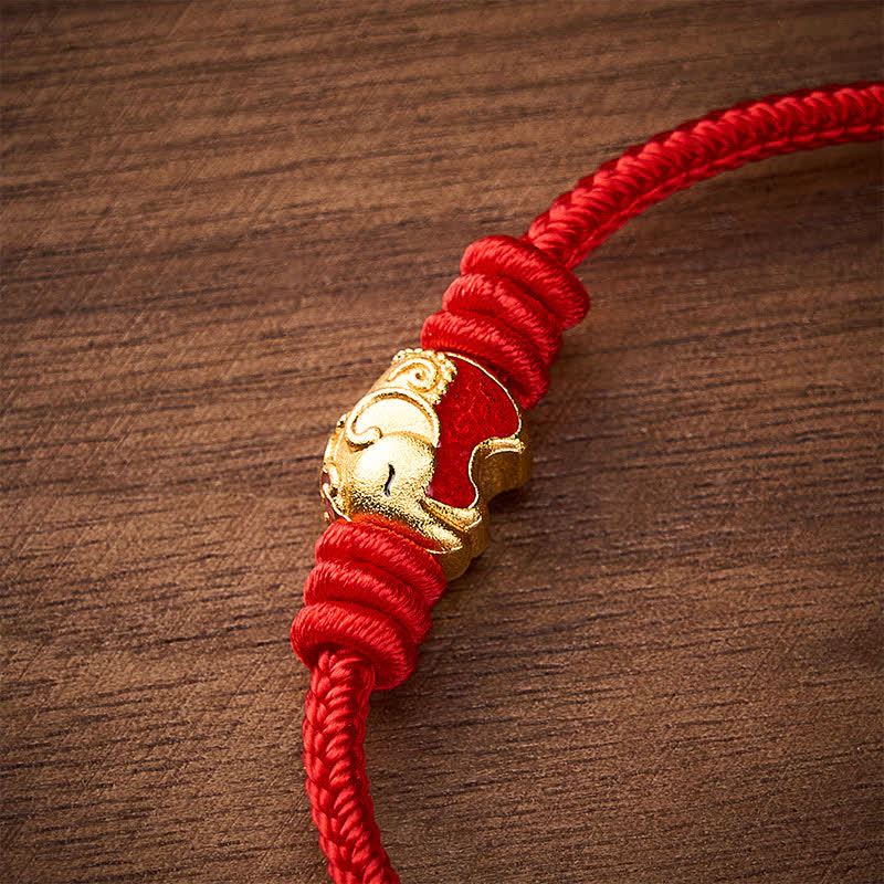 Buddha Stones Rode Olifant Rode Touw Armband - image 13