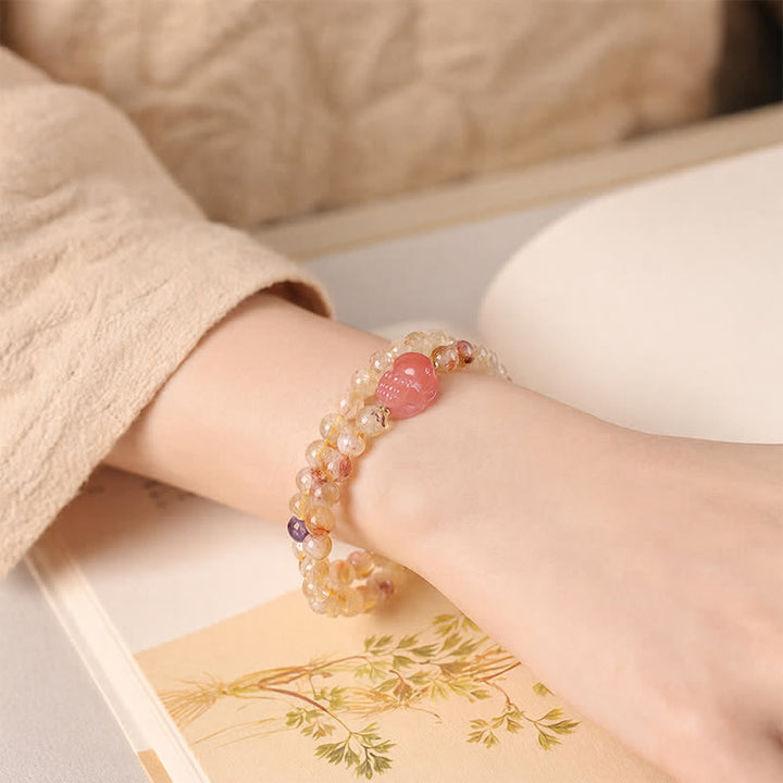 Buddha Stones Citrien Pi Xiu Dubbele Armband voor Overvloed en Rijkdom - image 2