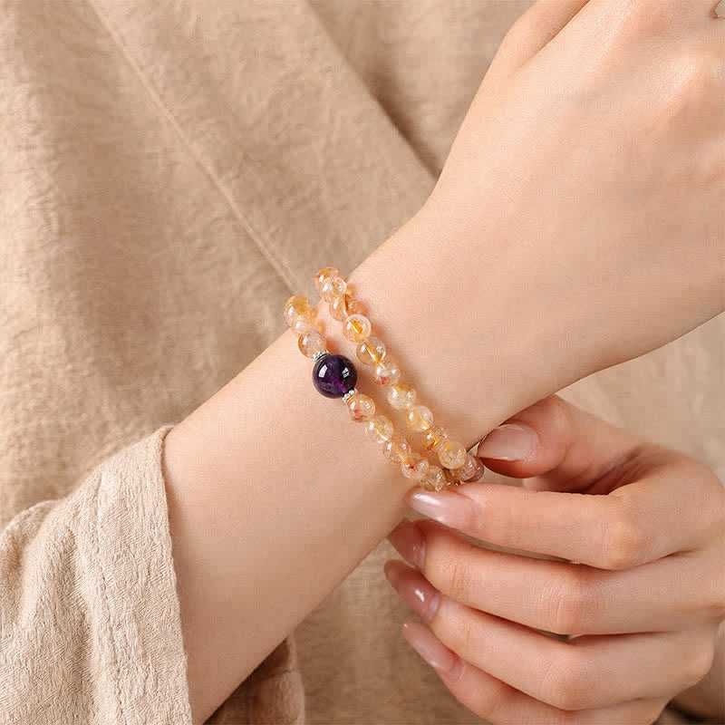 Buddha Stones Citrien Pi Xiu Dubbele Armband voor Overvloed en Rijkdom - image 14