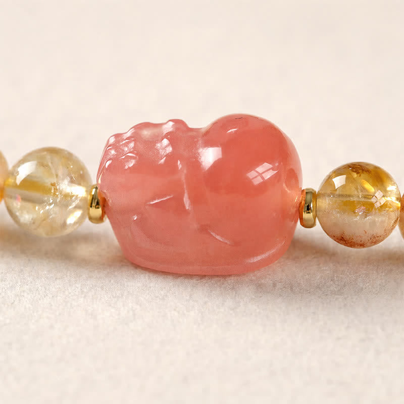 Buddha Stones Citrien Pi Xiu Dubbele Armband voor Overvloed en Rijkdom - image 4