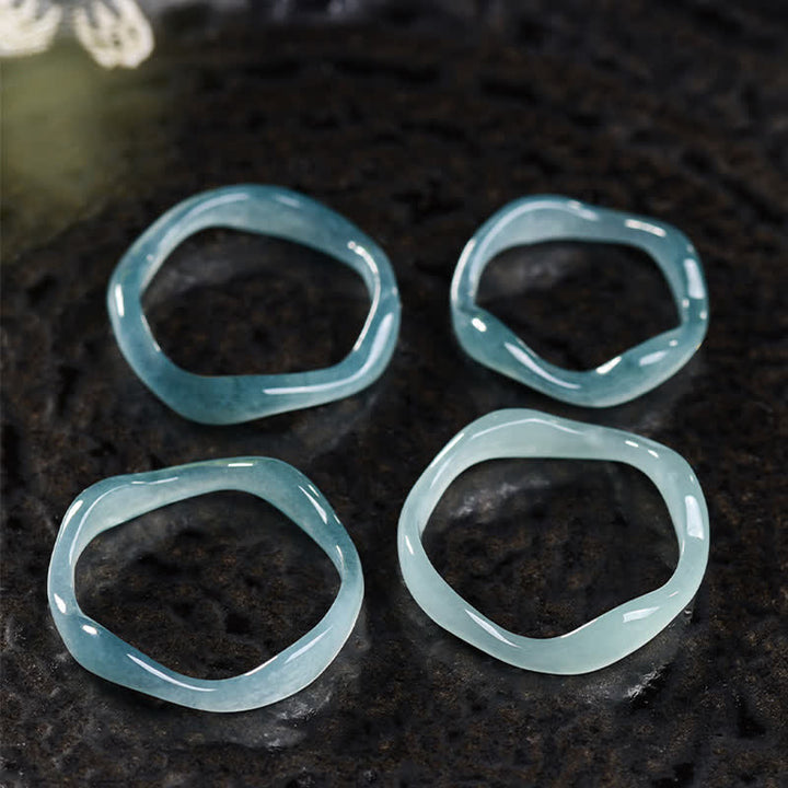 Buddha Stones Jade Geluk Onregelmatige Ring - image 4