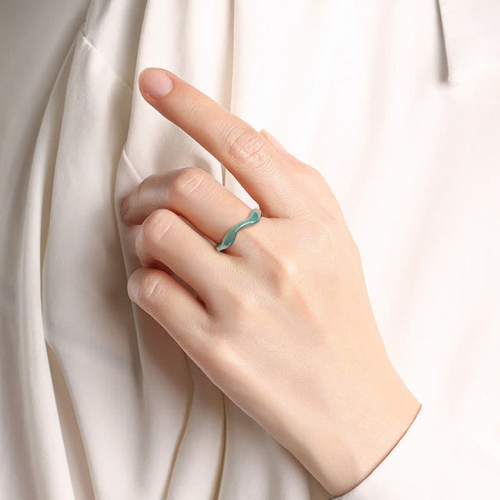 Buddha Stones Jade Geluk Onregelmatige Ring - image 5