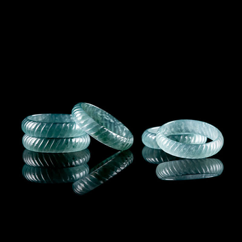 Buddha Stones Doorzichtige jade drakenschubben Ring - image 6