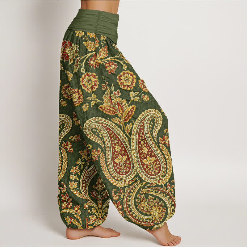 Buddha Stones Dames harembroek met elastische Taille en paisley-bloemenprint - image 6