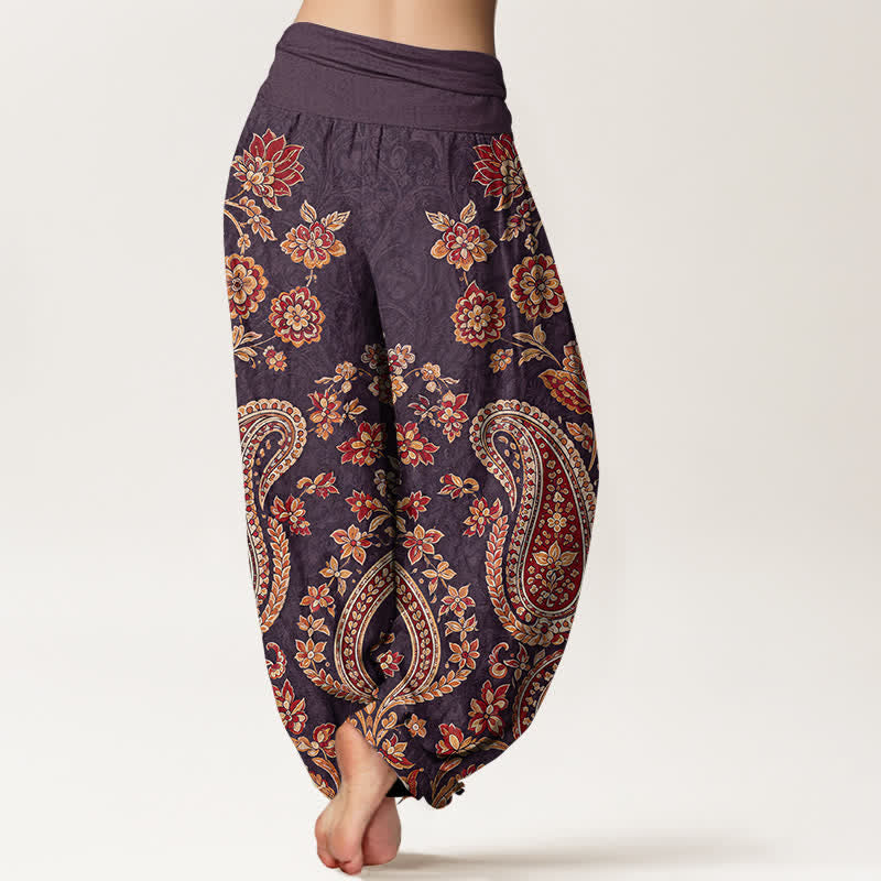 Buddha Stones Dames harembroek met elastische Taille en paisley-bloemenprint - image 10