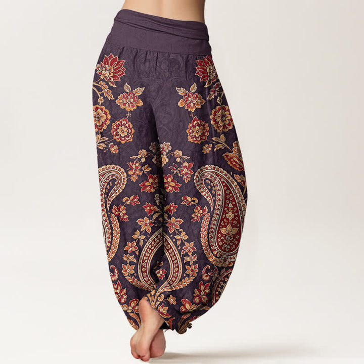 Buddha Stones Dames harembroek met elastische Taille en paisley-bloemenprint - image 10