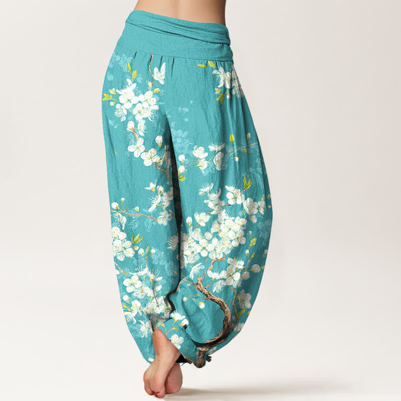 Buddha Stones Dames harembroek met elastische Taille en botanisch bloemenpatroon - image 2