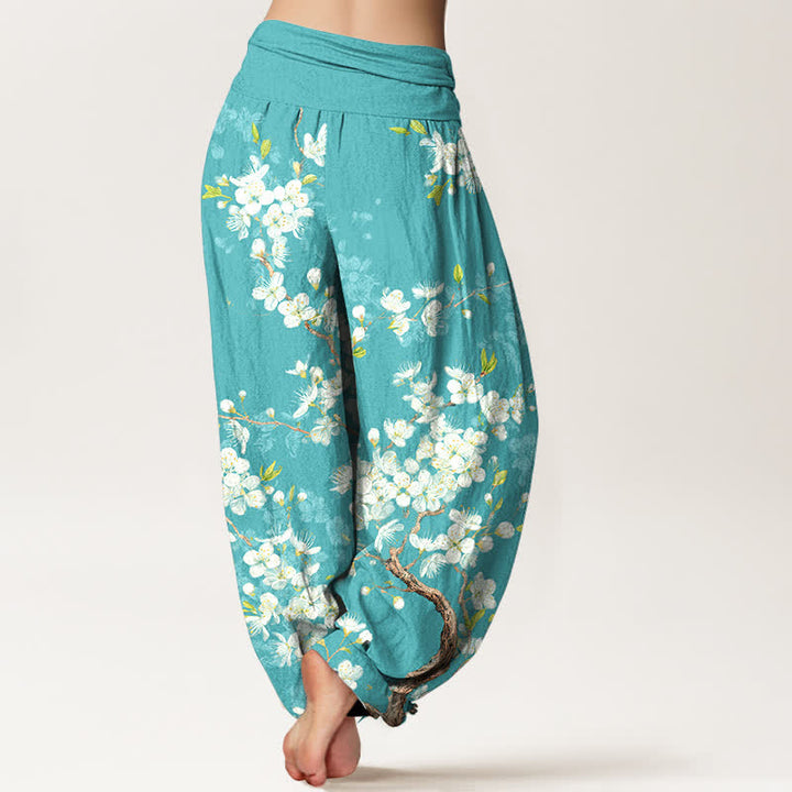 Buddha Stones Dames harembroek met elastische Taille en botanisch bloemenpatroon - image 2