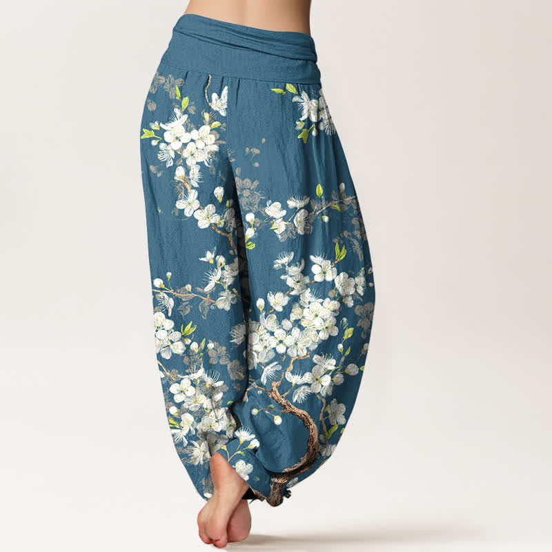Buddha Stones Dames harembroek met elastische Taille en botanisch bloemenpatroon - image 7