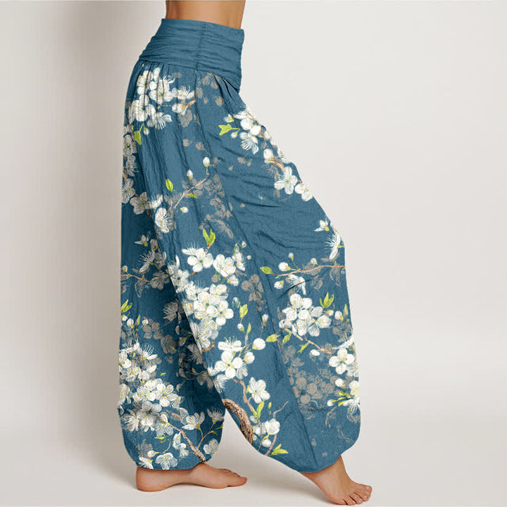 Buddha Stones Dames harembroek met elastische Taille en botanisch bloemenpatroon - image 6
