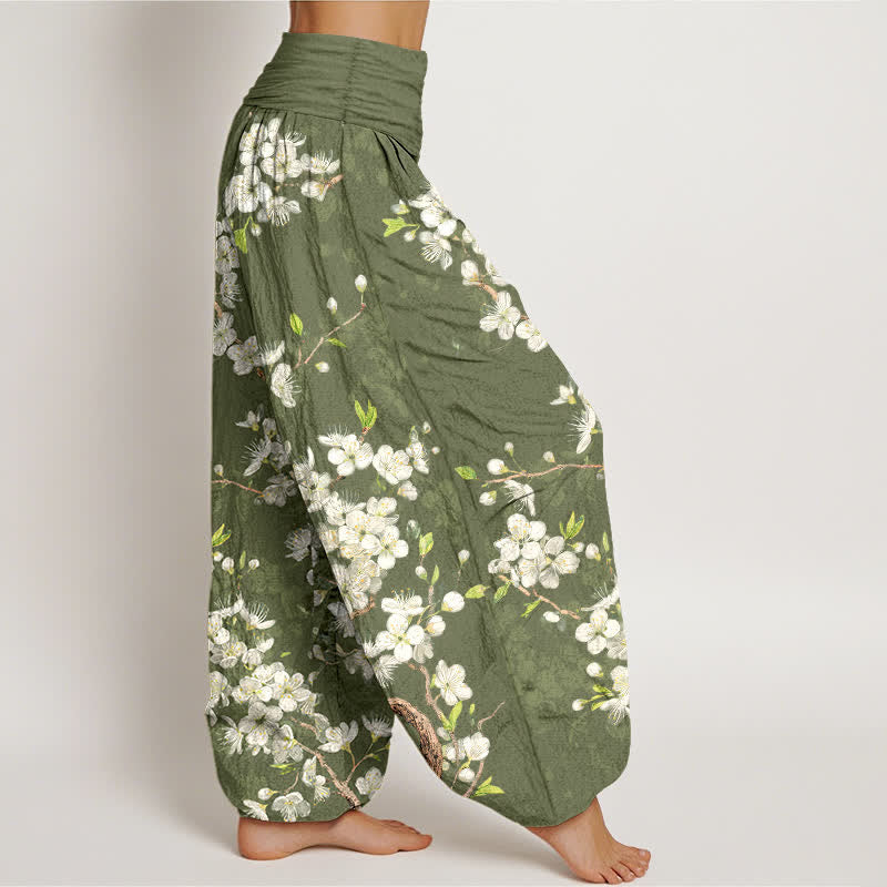 Buddha Stones Dames harembroek met elastische Taille en botanisch bloemenpatroon - image 9