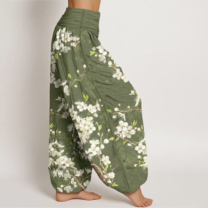 Buddha Stones Dames harembroek met elastische Taille en botanisch bloemenpatroon - image 9