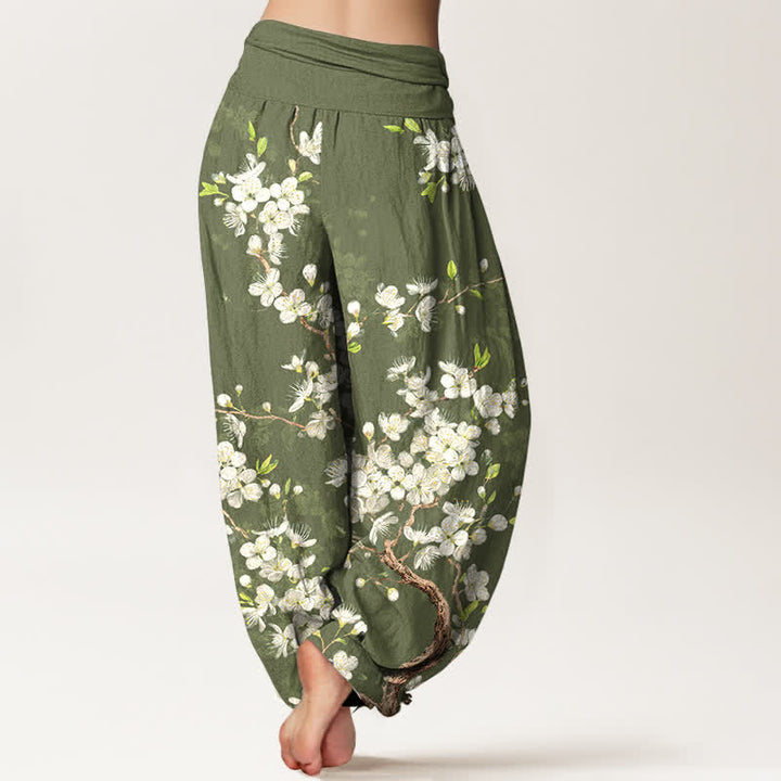 Buddha Stones Dames harembroek met elastische Taille en botanisch bloemenpatroon - image 10