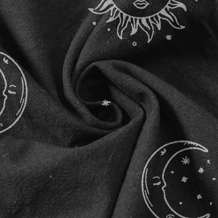 Buddha Stones Damesbroek van 100% Cotton met mystiek maan- en zonpatroon, elastische Taille en Zakken. - image 3