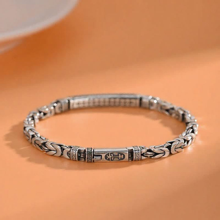 Buddha Stones Koperen Armband met drakenbotten vredespatroon. - image 1
