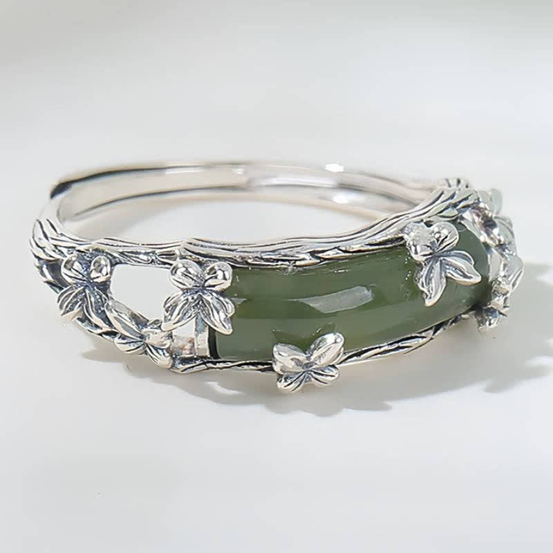 Buddha Stones Chinese jade vlinder beschermings- en Ring - image 3