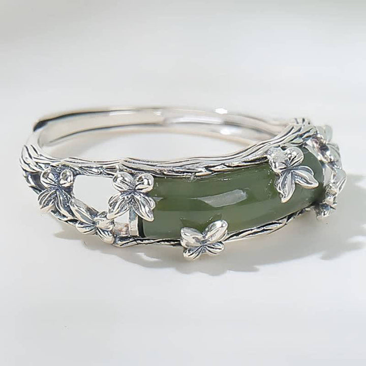 Buddha Stones Chinese jade vlinder beschermings- en Ring - image 3