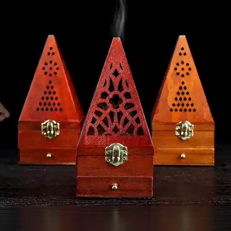 Buddha Stones , vierkante houten rituele doos voor het reinigen en gebruiken van Wierook . - image 14