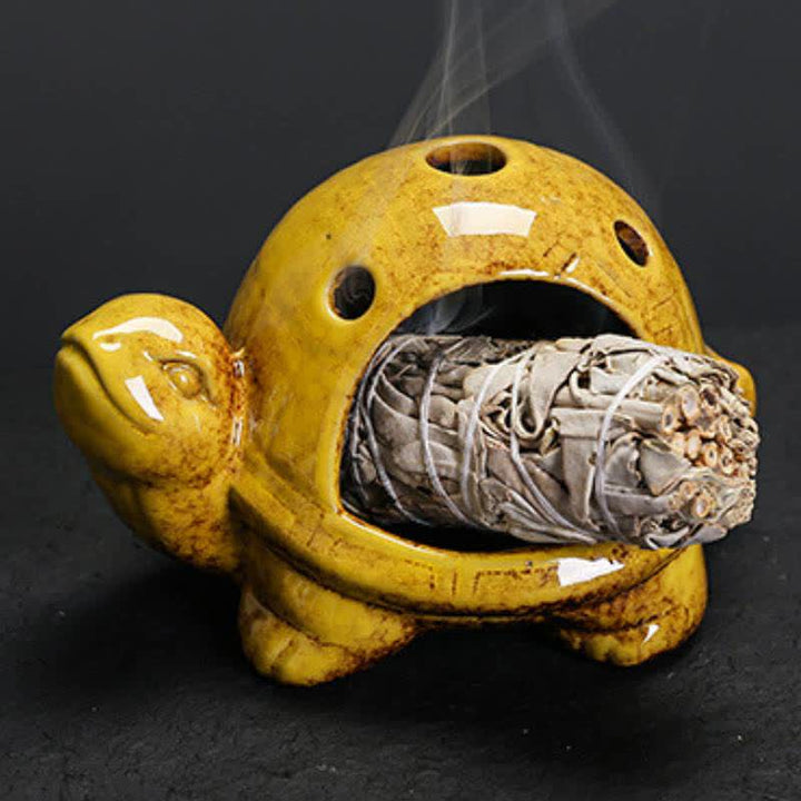 Buddha Stones Keramische schildpad Wierook - Geel - image 11