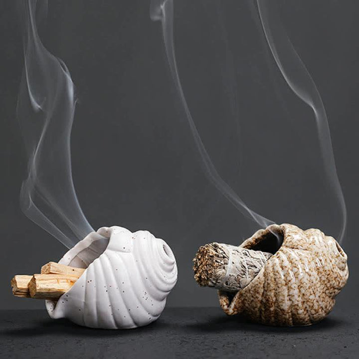 Buddha Stones Keramische Shankha Wierookbranders van schelpen - image 17