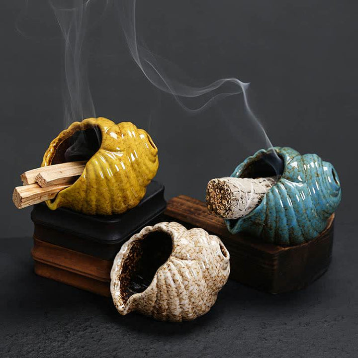 Buddha Stones Keramische Shankha Wierookbranders van schelpen - image 19