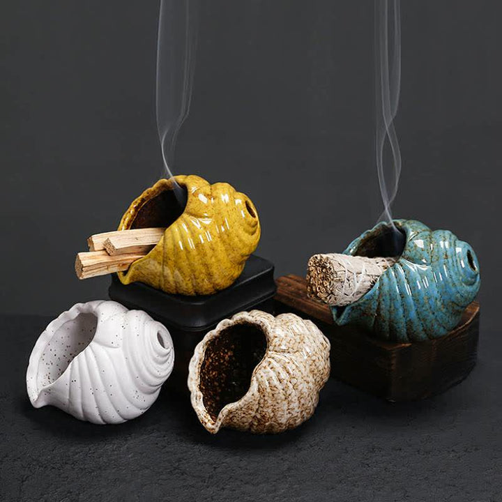 Buddha Stones Keramische Shankha Wierookbranders van schelpen - image 20