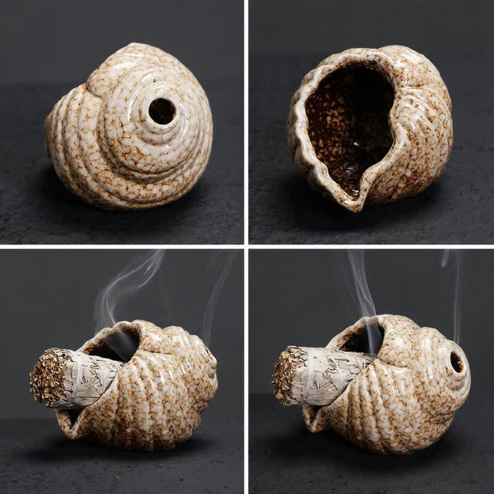 Buddha Stones Keramische Shankha Wierookbranders van schelpen - image 12